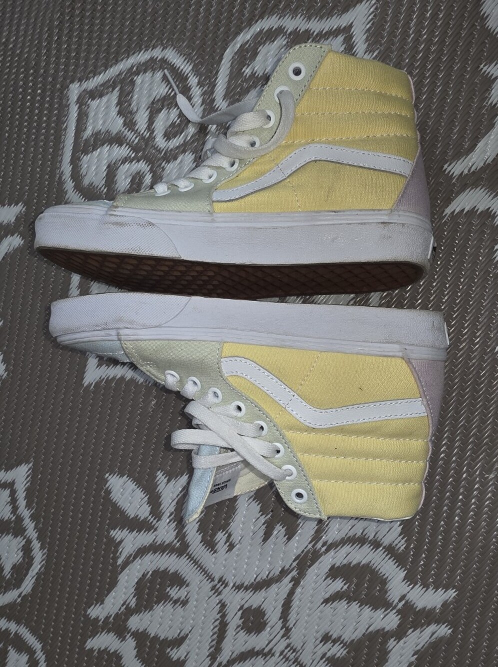 Vans Yellow High-Top Canvas Sneakers with White Stripe